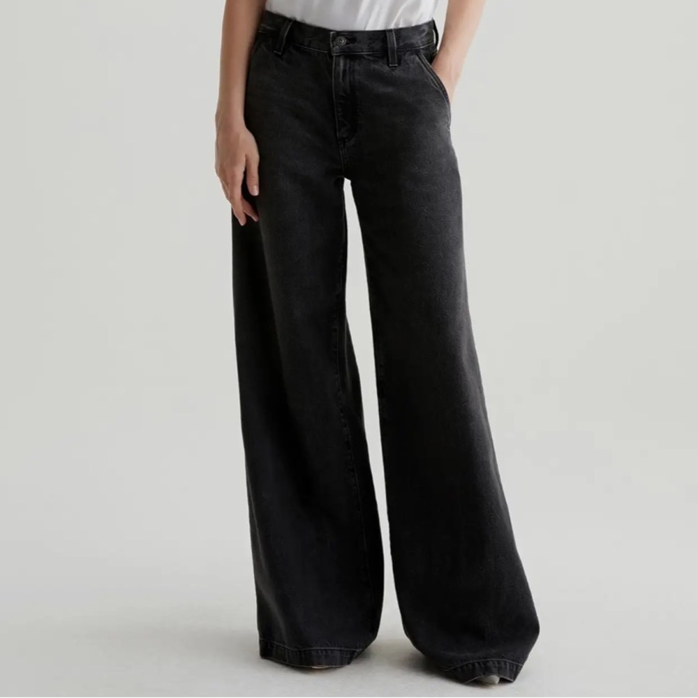 AG Adriano Goldschmied Black Flare & Wide Leg Jeans